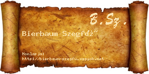 Bierbaum Szegfű névjegykártya